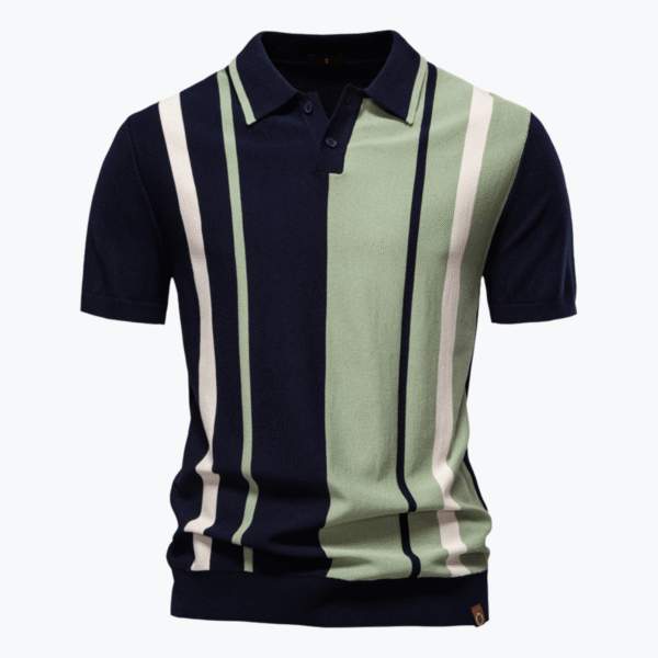 Lapel Short-Sleeved Knitted Polo Shirt