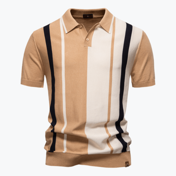 Lapel Short-Sleeved Knitted Polo Shirt