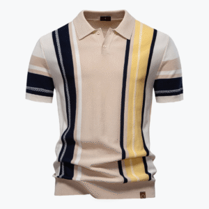 Lapel Short-Sleeved Knitted Polo Shirt