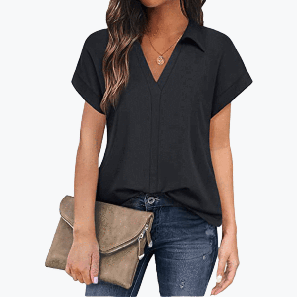 Women's Solid Color Short Sleeve Casual Shirt