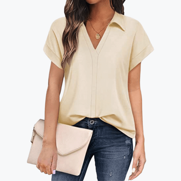 Women's Solid Color Short Sleeve Casual Shirt