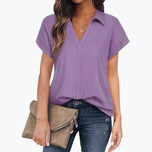 Women's Solid Color Short Sleeve Casual Shirt