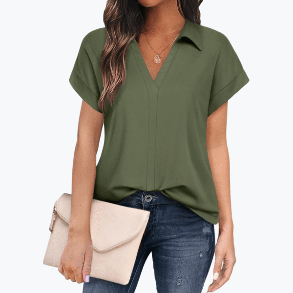 Women's Solid Color Short Sleeve Casual Shirt