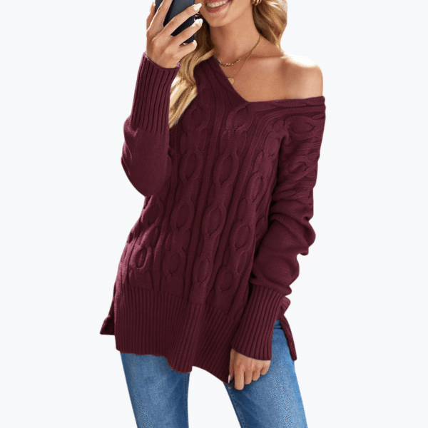 Women's V-Neck Knit Sweater